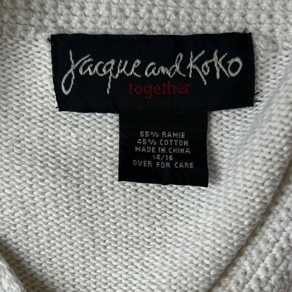 Vintage-Embroidered-Cottagecore-Twee-Flower-Sweater-Cardigan-Women's-Size 14/16 - Picture 8 of 10